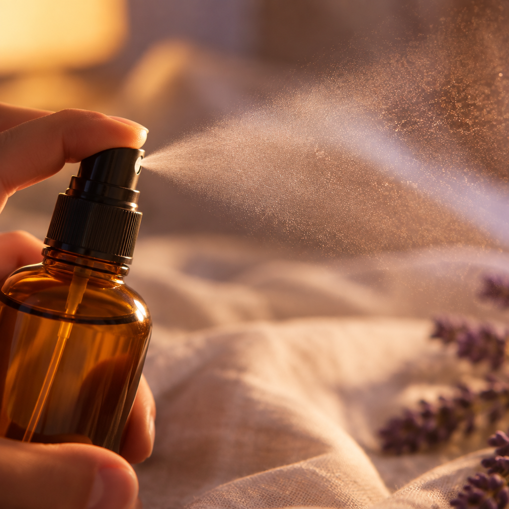 Imagen ilustrativa: bruma del spray con luz cálida